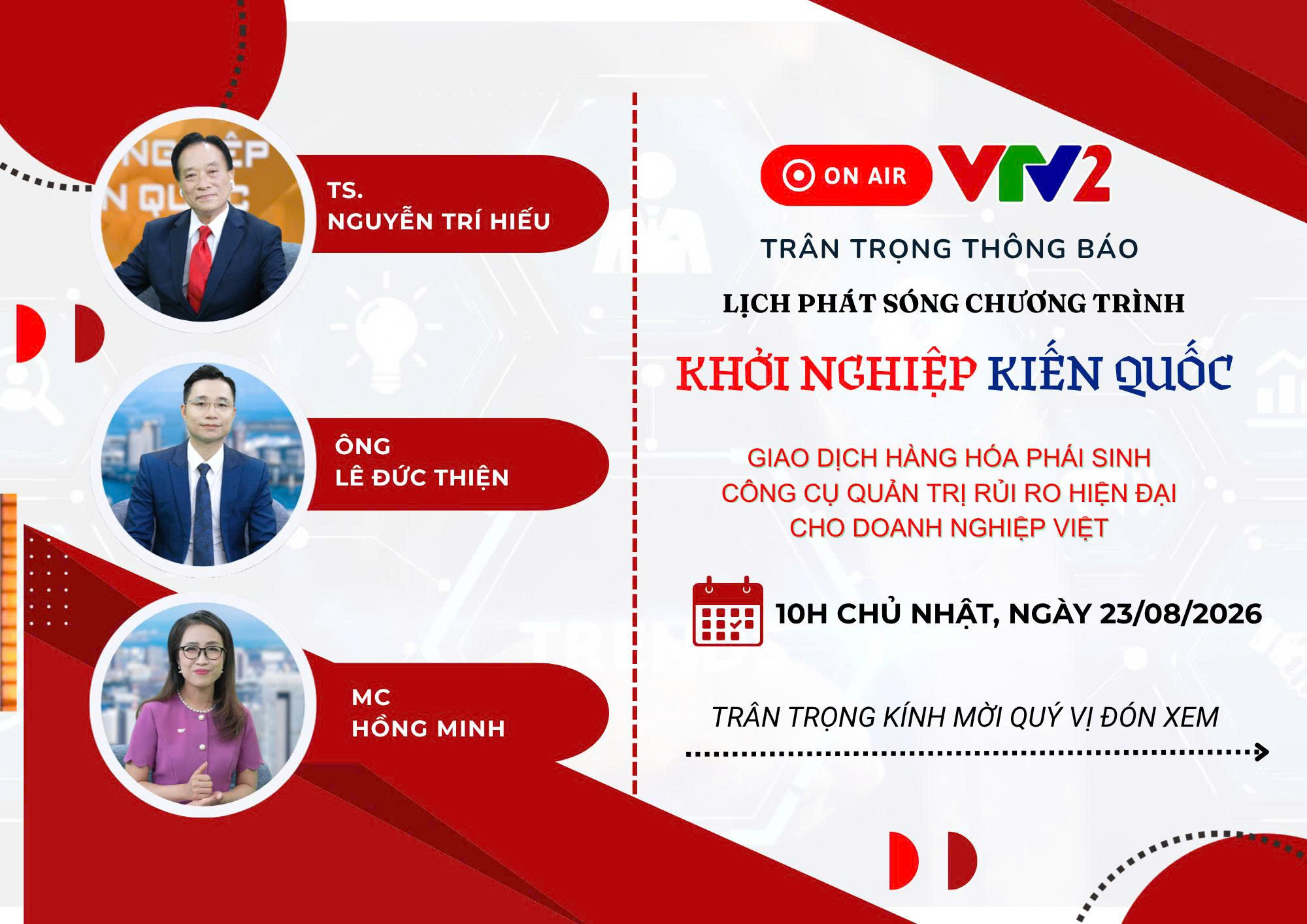 ĐÓN CHỜ CHƯƠNG TRÌNH “KHỞI NGHIỆP KIẾN QUỐC” TRÊN VTV2